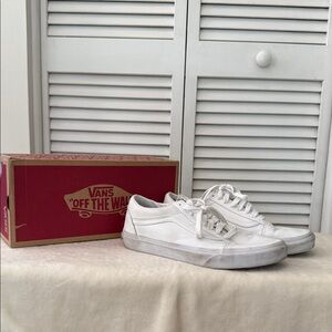 Vans Classic White Leather Low-Top Sneakers